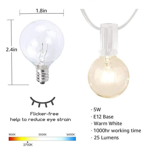Luces de la decoración del jardín de G40 los 52ft