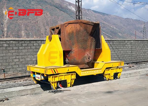 1-500t heat proof molten steel ladle battery power transfer car for steel plant moving on rail