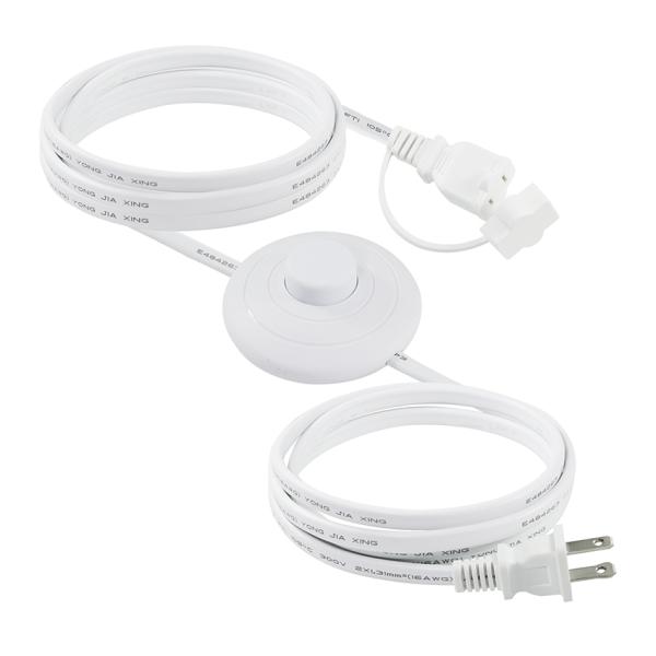 NEMA 1-15P to US Power Outlet Extension Cord with Foot Pedal Switch - Inline Step Control Cable for Lamp, Desk Light, Home Use