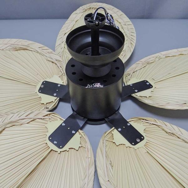 Ventilador de teto decorativo sem luz com motor silencioso e controle remoto