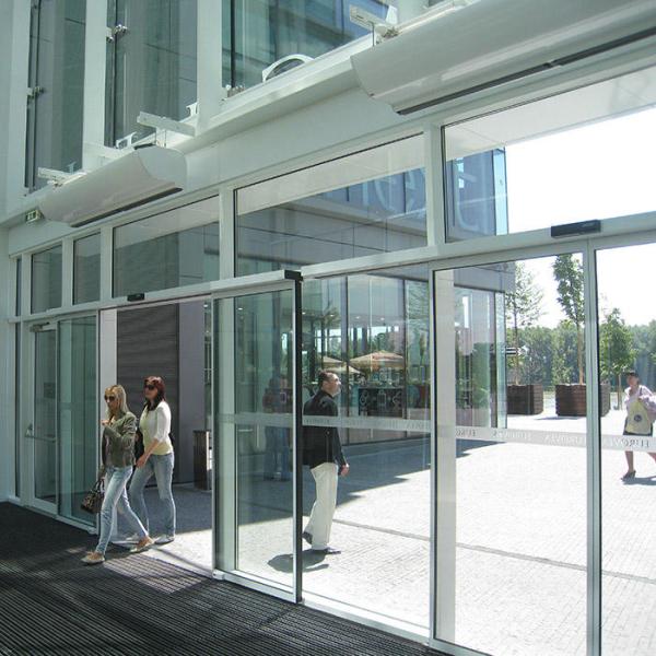 Hoteles / Edificios de oficinas Puertas de cristal deslizantes inteligentes Protección de seguridad Puertas de cristal deslizantes automáticas comerciales Fabricantes