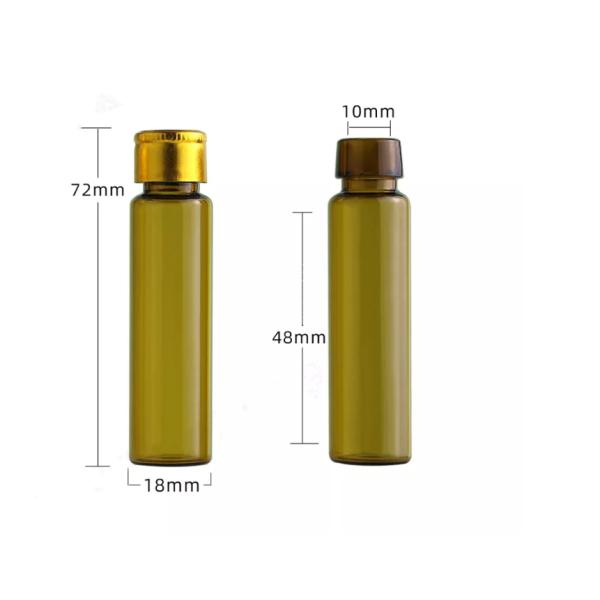 10ml Pharma Oral Liquid Custom Glass Amber Round Bottle With Aluminum Cap
