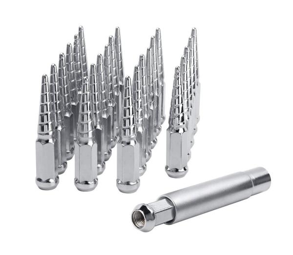 CNC Spike Lug Nuts Solid Metal Lug Nuts E Coated Painting Fit Ford / Jeep / Toyota Series