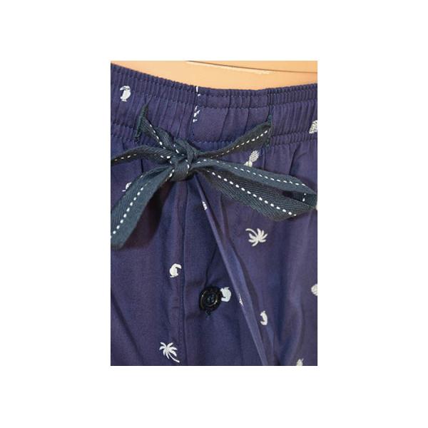 Anti Pilling Mens Luxury Sleepwear Woven Cotton Poplin Printed Pajamas Shorts