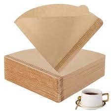 V Shaped Coffee Filter 100 Pack Disposable Cone Paper Filters for Pour Over Brewing with Original Wood Pulp and Tear Resistant Design