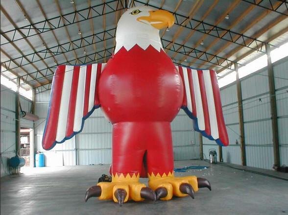 Customized red colour inflatable american eagle for advertising