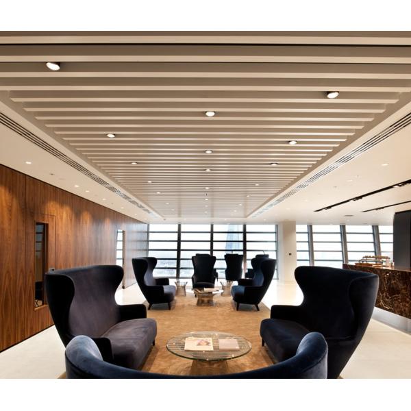 50x100mm U-Shape Aluminum Baffle Ceiling  Shopping Mall Soundproof 0.75 ~ 0.90mm Thick