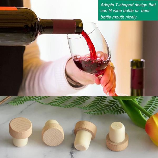 T-formado tampão de vinho não recarregável Sealing de madeira e borracha para industrial