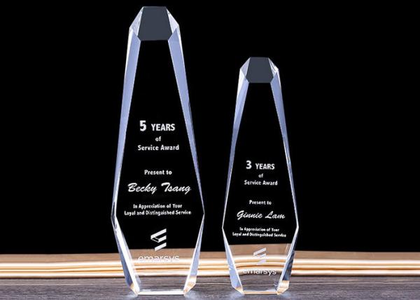 Crystal Trophy Cup Awards Cup de vidro personalizou o tamanho com limpar com jato de areia o logotipo