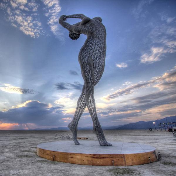 500cm Height Large Stainless Steel Sculpture Dancing Lady Customized