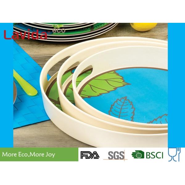 Firm Durable Bamboo Fiber Tray Dishwasher Safe Tasteless For Restaurant / Cafeteria