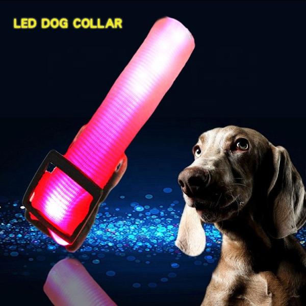 C906 Wholesale Custom Waterproof Adjustable Reflective Nylon Led Usb Rechargeable Dog Collars