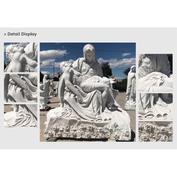 Customized Large Life Size Religious Sculpture Garden Decorative Pure White Marble Holy Family Church Statue