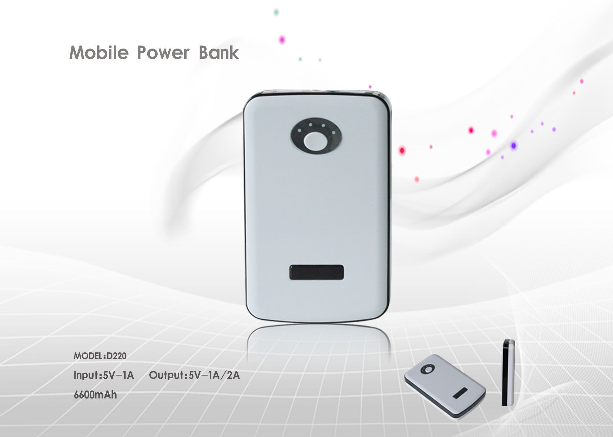 8800mAh FCC / CE Mini USB Input / Standard USB Output Dual USB Power Bank