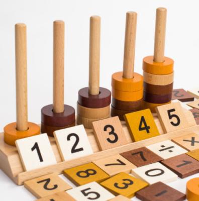 Enlightenment Wooden Educational Toys Column Baby Digital Cognitive Teaching Aids Plus