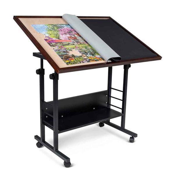 Unisex AJUNION 1500-Piece Jigsaw Puzzle Board with Folding Leg and 4 Wheels Ages 8-13