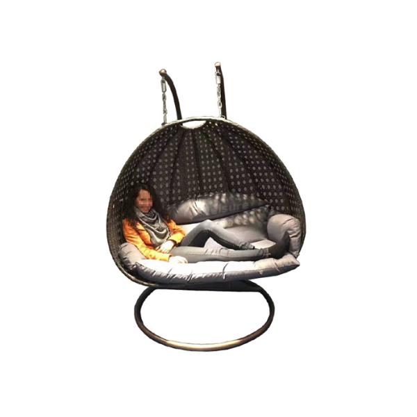 Spa Tub Accessories 2 Person Heavy Duty Rattan Hammock Hanging Wicker Porch Swing Chair For Spa Side
