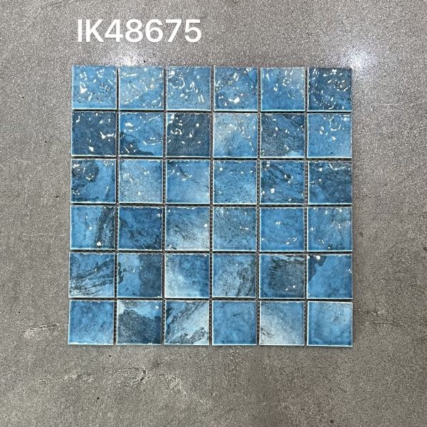 Bathroom Swimming Pool 48mm*48mm Blue Ceramics Mosaic