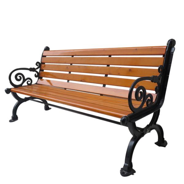 Суд литого железа места скамейки в парке металла мебели патио на открытом воздухе стальной деревянный с задней частью