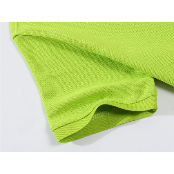210g Fabric Short Sleeve Polo Shirt Double Ply Yarn Anti Pilling Polyester