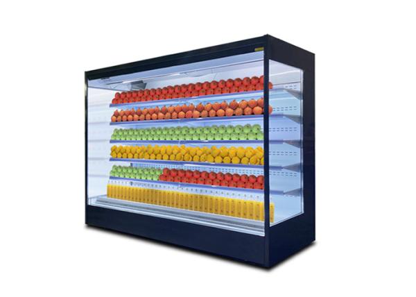Obstrua no refrigerador aberto vertical de Multideck para o fruto 4 camadas da prateleira