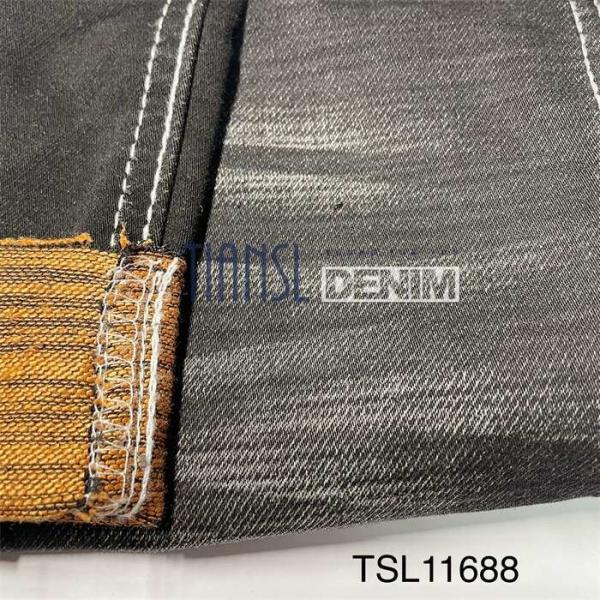 Multi Color Knitted Natural Denim Fabric Stretchy Jean Material 387gsm
