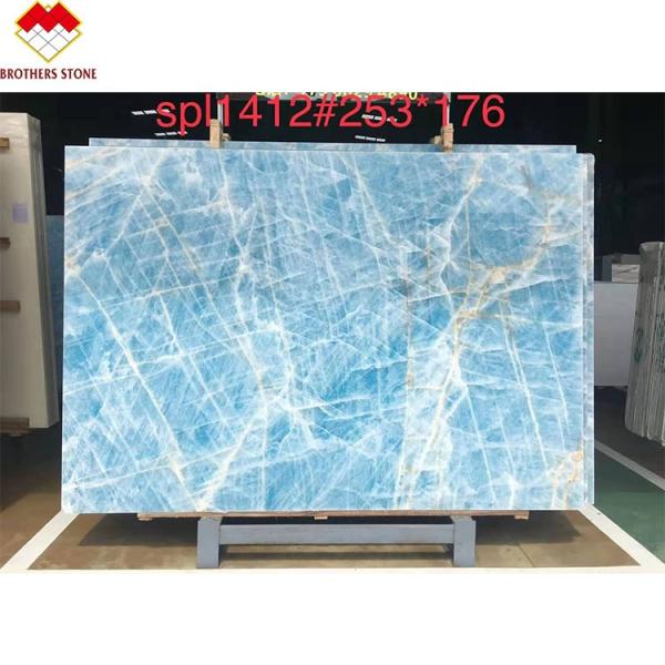 Modern Floor Revolution Translucent Blue Jade Onyx Stone Tiles for Wall and Floor