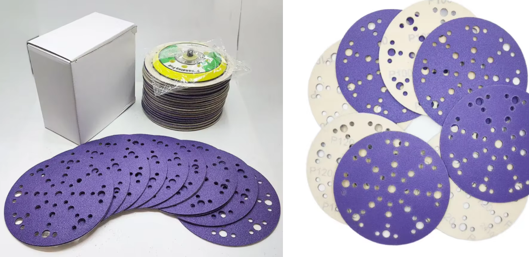 OEM 49 Hole Ceramic Alumina Abrasive Sanding Disc 6 Inch 100 Grit