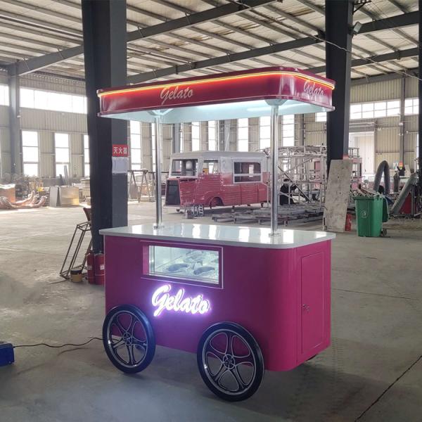 Gelato Ice Cream Cart /ice cream store equipment /ice cream trolley wholesale