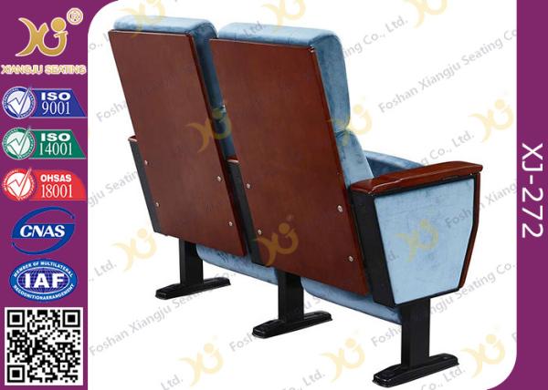 Metal Folding Indoor Lecture Hall Church Chair With Logo On Back Rest