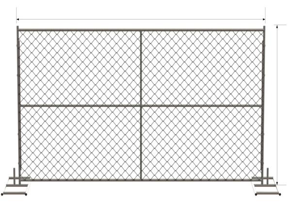 Hot Dipped Galvanized 1.6mm Wall Thickness Temporary Chain Link Fencing Panels