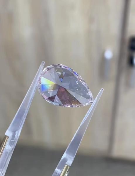 4CT Pear Cut Lab Cultivado Diamante Rosa Para Joias Decorações Colares Anéis Pendente