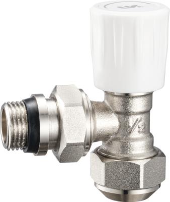 4303 Multi-turn Brass Angle TRV Valve Radiator Supply Valve DN15 Nickel Plated w/ AL-PL Adapter x Flexible Male Nipple