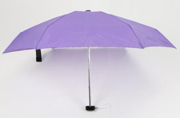 Super Flat Compact Travel Umbrella Pocket Size Purple With Custom Logo Print