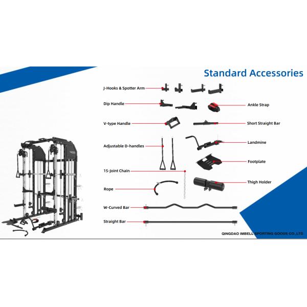 1360*360*185mm Dimension Box Multi-Functional Smith Machine for Full Body Workout