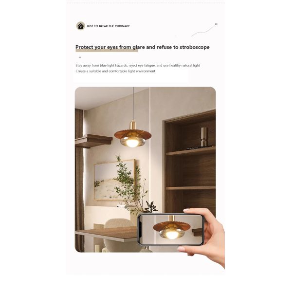 Glass Lampshade Bedroom Living Room Hanging Lights Vintage Led Glass Pendant Lamp Fixture (WH-VP-340)