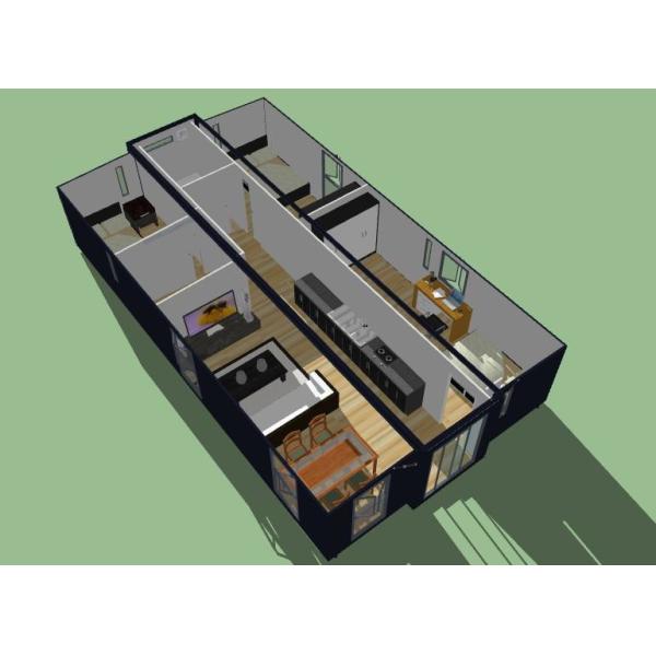 Customized 2 Bedroom Container House , Durable Modern Prefabricated Houses