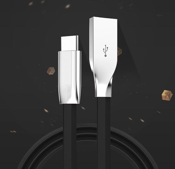 Zinc Alloy Shell Noodle Iphone USB Data Charging Cable For Apple , Samsung Phones