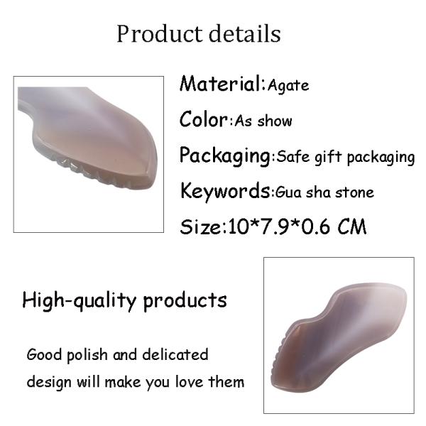 Natural Agate Gua Sha Board for Body Massage and Facial Treatment in SPA Acupuncture Therapy