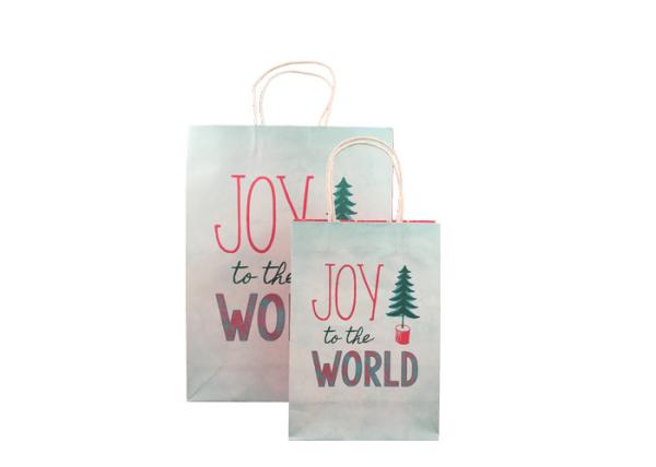 Os sacos minúsculos impressos decorativos extravagantes do presente do Natal personalizaram a impressão do logotipo