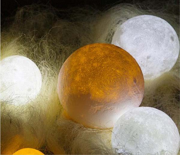 USB Rechargeable Touch Sensor 3D Printing LED Moon Night With Brightness Adjustment