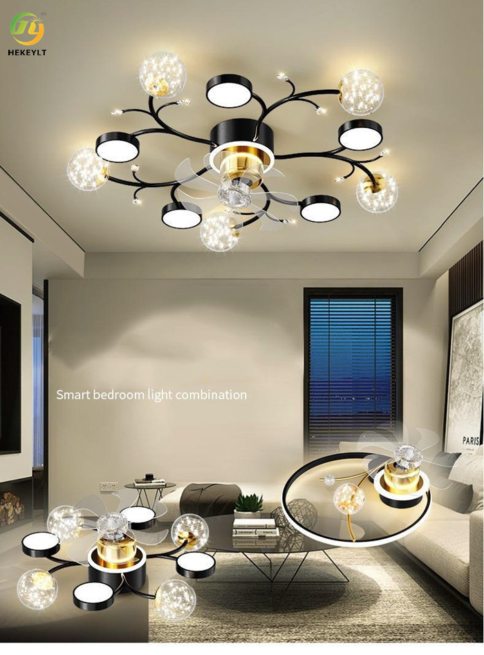 Nordic Simple 3500k Led крытый потолочный вентилятор теплый белый свет роскошное домашнее освещение