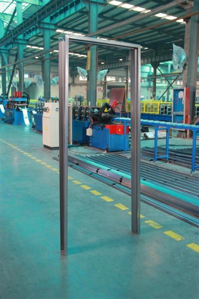 Steel Metal Door Frame Roll Forming Machine With Fly Saw Cutting Off Device 3m Min