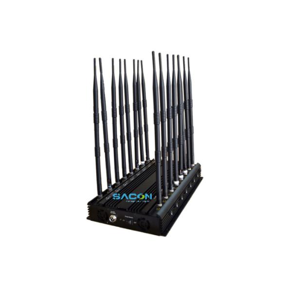 GPS Lojack Prison Cell Phone Jammer with 16 Antennas 38W High Power and 40m