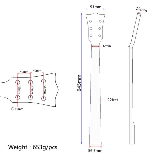 Gibson Les Paul Replacement Neck 22 Frets Guitarra de Maple Neck Rosewood Fingerboard vareta ajustável