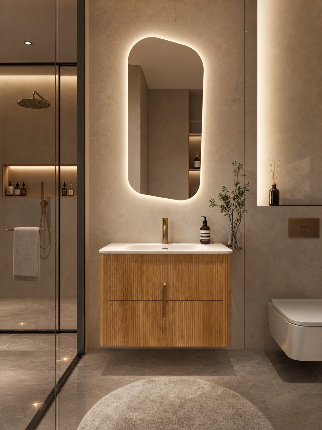 OEM Solid Surface Bathroom Sinks And Cabinets Countertop Vanity Unit