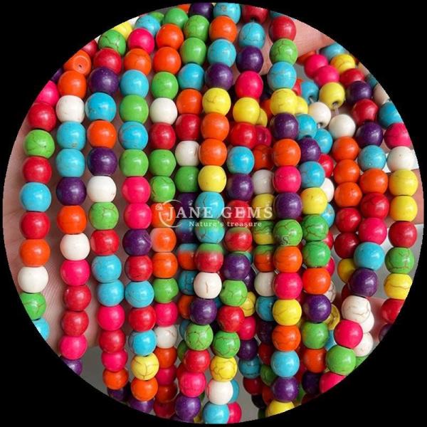 Perlas de piedra preciosa de alta calidad Perlas de color turquesa en varios colores opciones de perlas sueltas hebras para joyería DIY