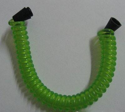 Translucent red 2.3mm safety lanyard spring coil cable heavy duty w/customized size hooks