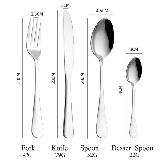 193G Utensils Bulk Gold Plated Stainless Steel Cutlery Set Kitchen Fork Spoon Knife