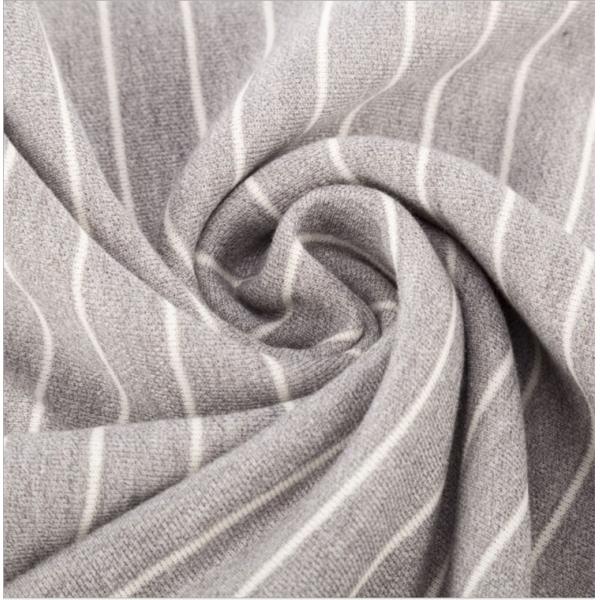 Wear Resistant Double Sweatshirt Striped Cotton Fabric For Hoodie